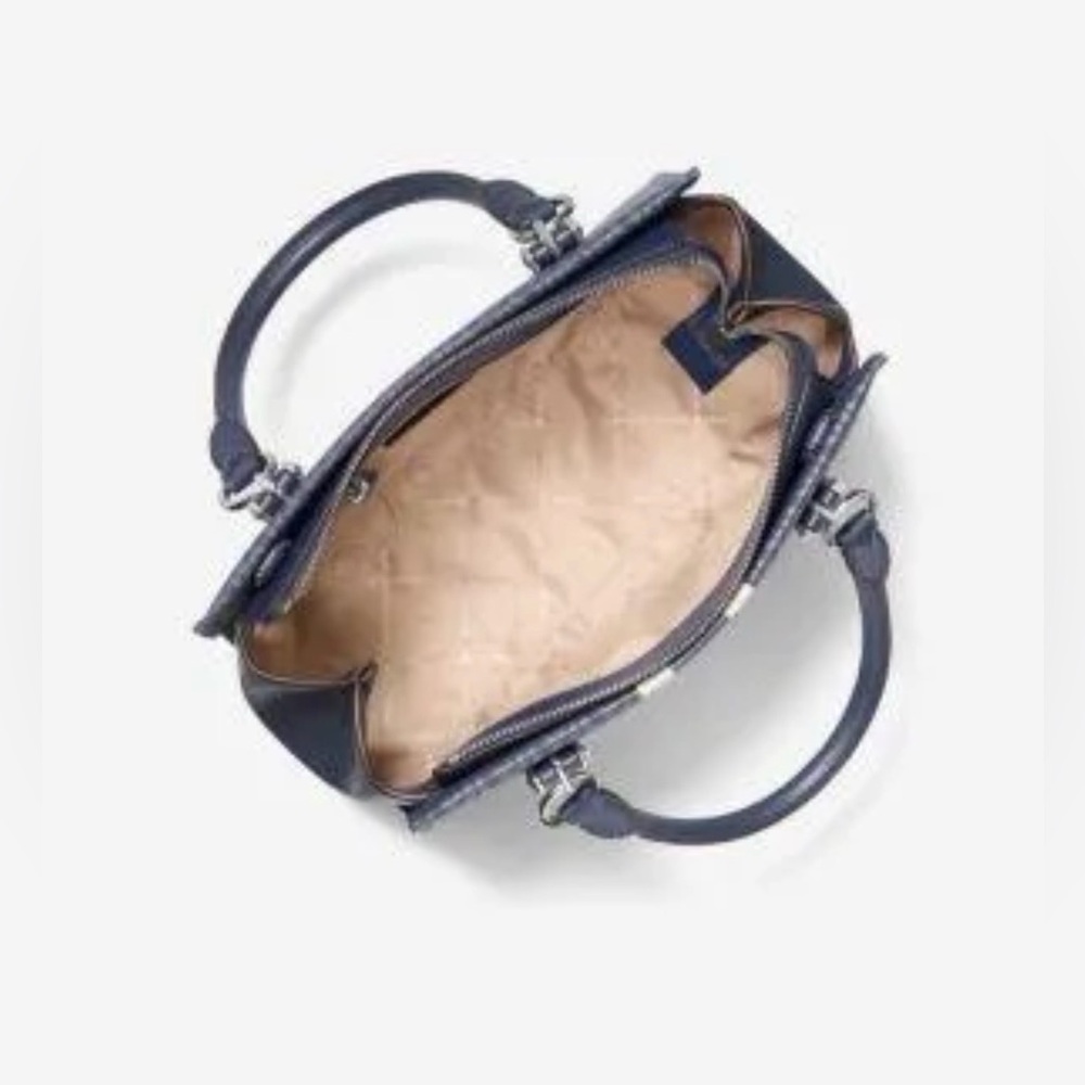 Michael Kors Marilyn Medium Signature Logo Stripe Satchel originally $398 NWT - Picture 5 of 9